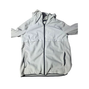 Men's Unbranded Light Gray Fleece Hooded Jacket XLT #523